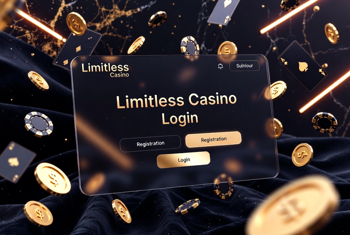 Limitless Casino registration and login screen